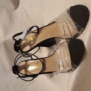 Sheln Rhinestones on Black Heels SZ 6